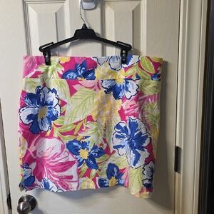 Rafaella Pink and Blue Floral Mini Skirt